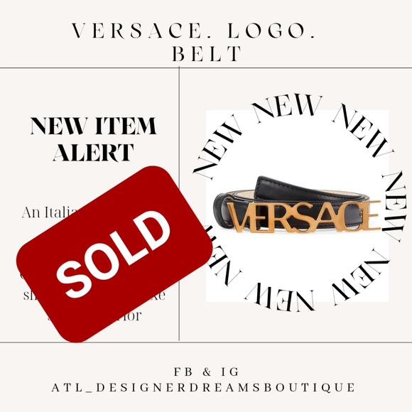 Versace Accessories - Versace Plated Logo Belt